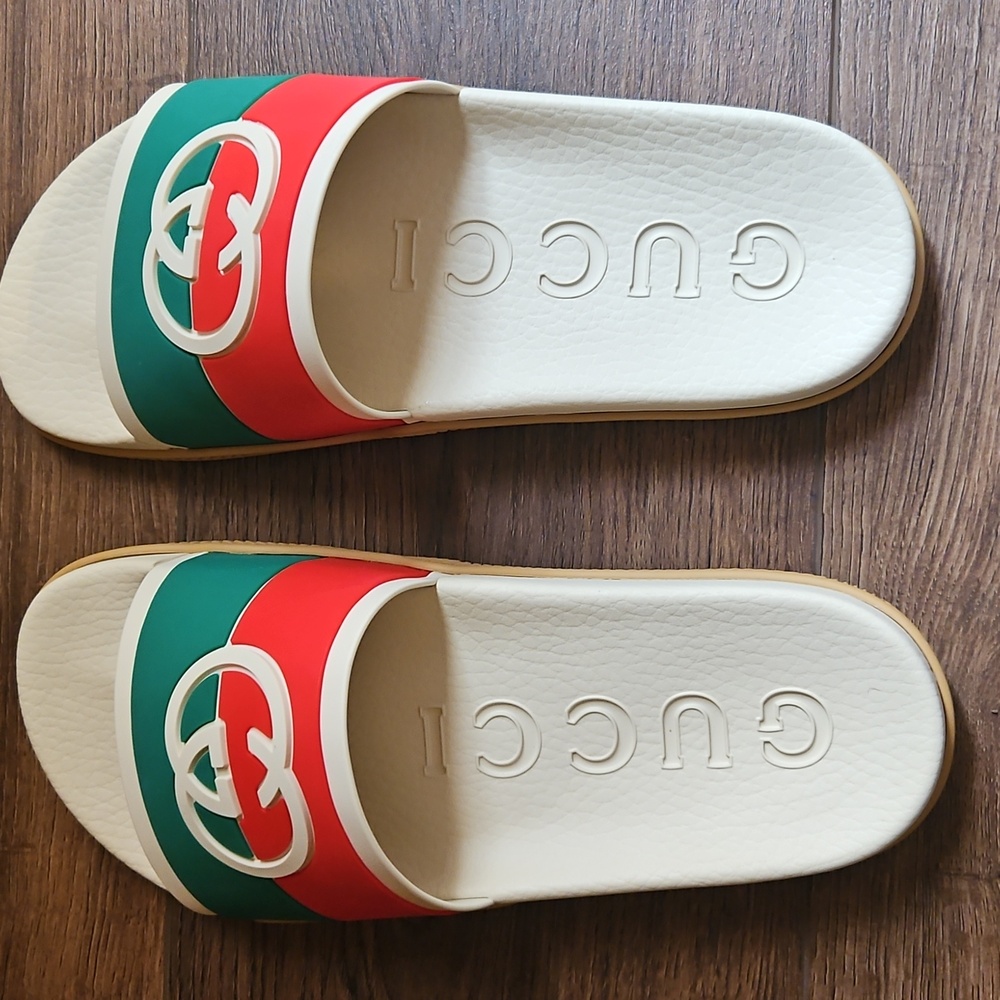 GUCCI SLIDES INTERLOCKING G ORANGE SIZE EU 40 - Picture 11 of 15